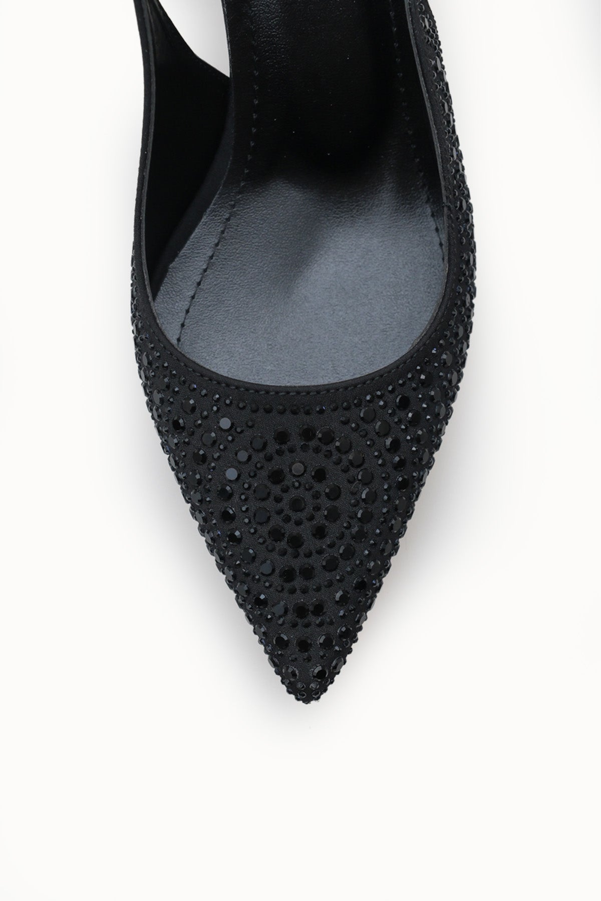Riccon Kadın Sivri Burunlu Arkası Açık İnce Topuklu Ayakkabı 0012550 Siyah Siyah