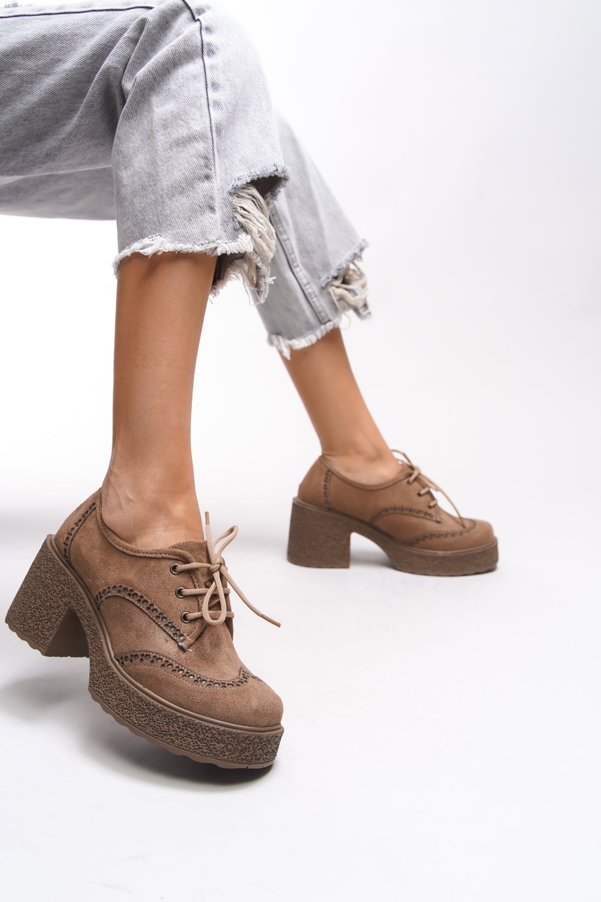 Riccon Ghinziss Kadın Topuklu Bağcıklı Loafer 00121570