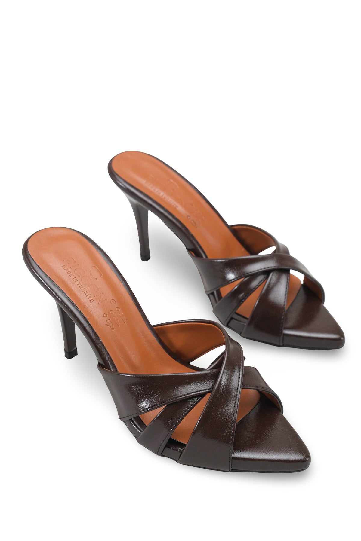 Riccon Kadın İnce Topuklu Terlik 0012720 Kahverengi Rustik