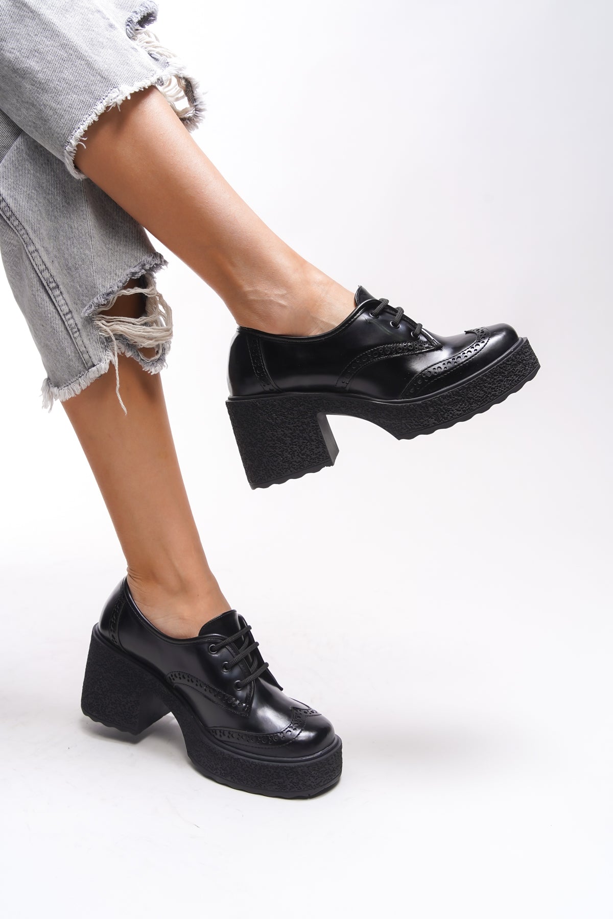 Riccon Ghinziss Kadın Topuklu Bağcıklı Loafer 00121570