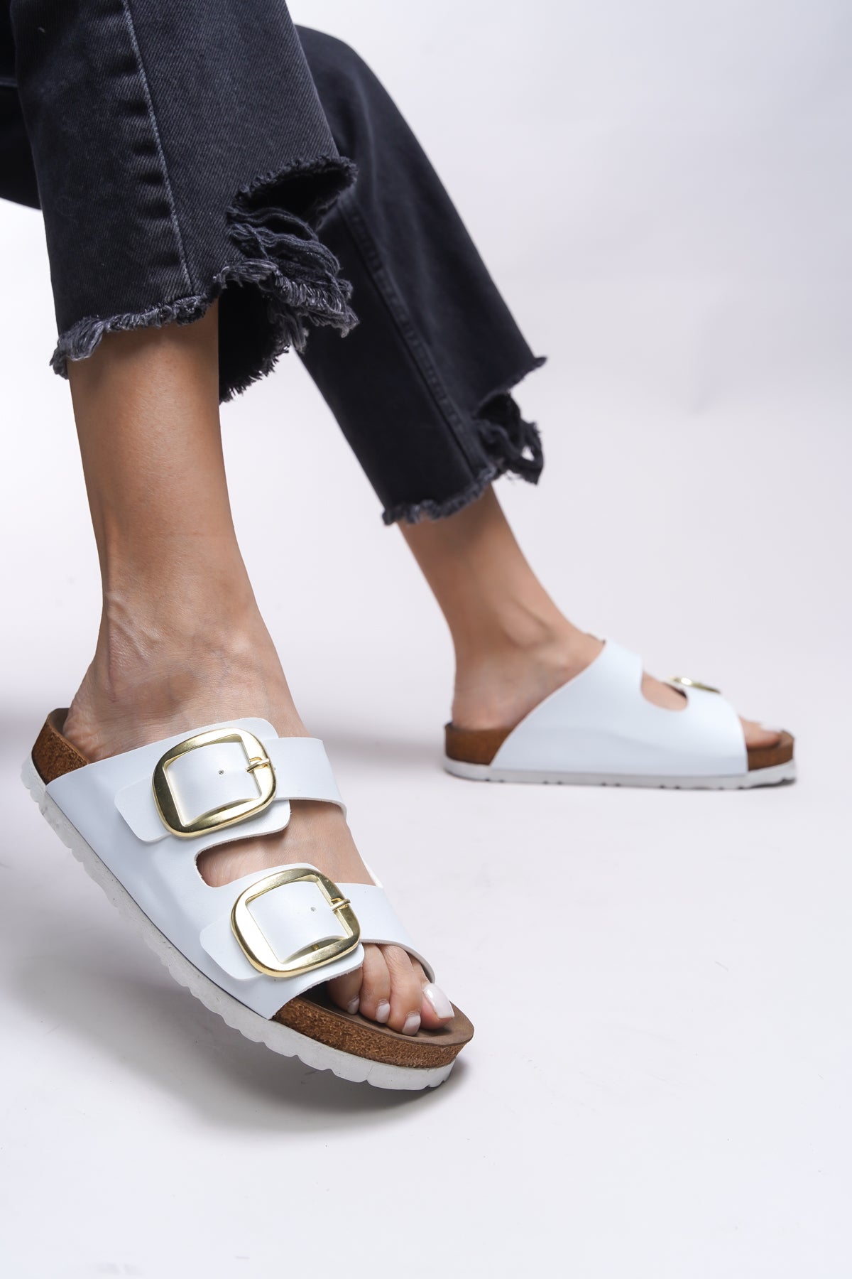 Riccon Vylsula Kadın Çift Tokalı Terlik 0012602