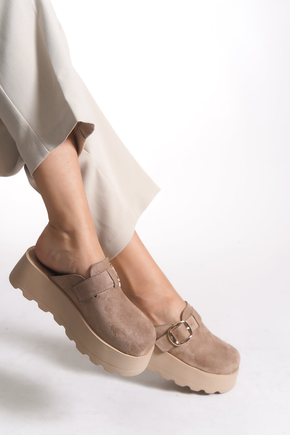 Riccon Elyvanora Kadın Terlik 0012125 Vizon