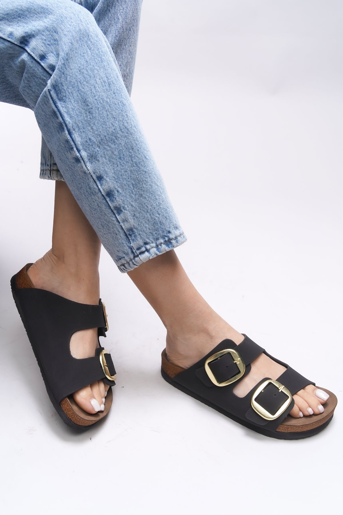 Riccon Vylsula Kadın Çift Tokalı Terlik 0012602