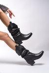 Riccon Uwreness Kadın Western Bot 0012875 Siyah Cilt
