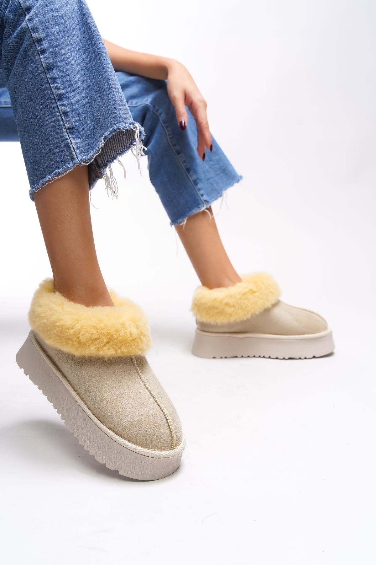 Riccon Loralath Kadın Yüksek Tabanlı Kürklü Rahat Bot 0012203