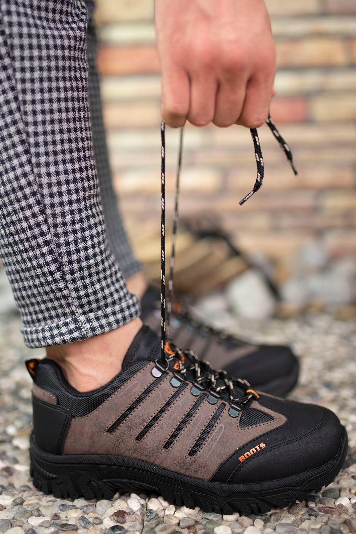 Riccon Erkek Trekking Ayakkabı 0012115 Kahverengi Siyah