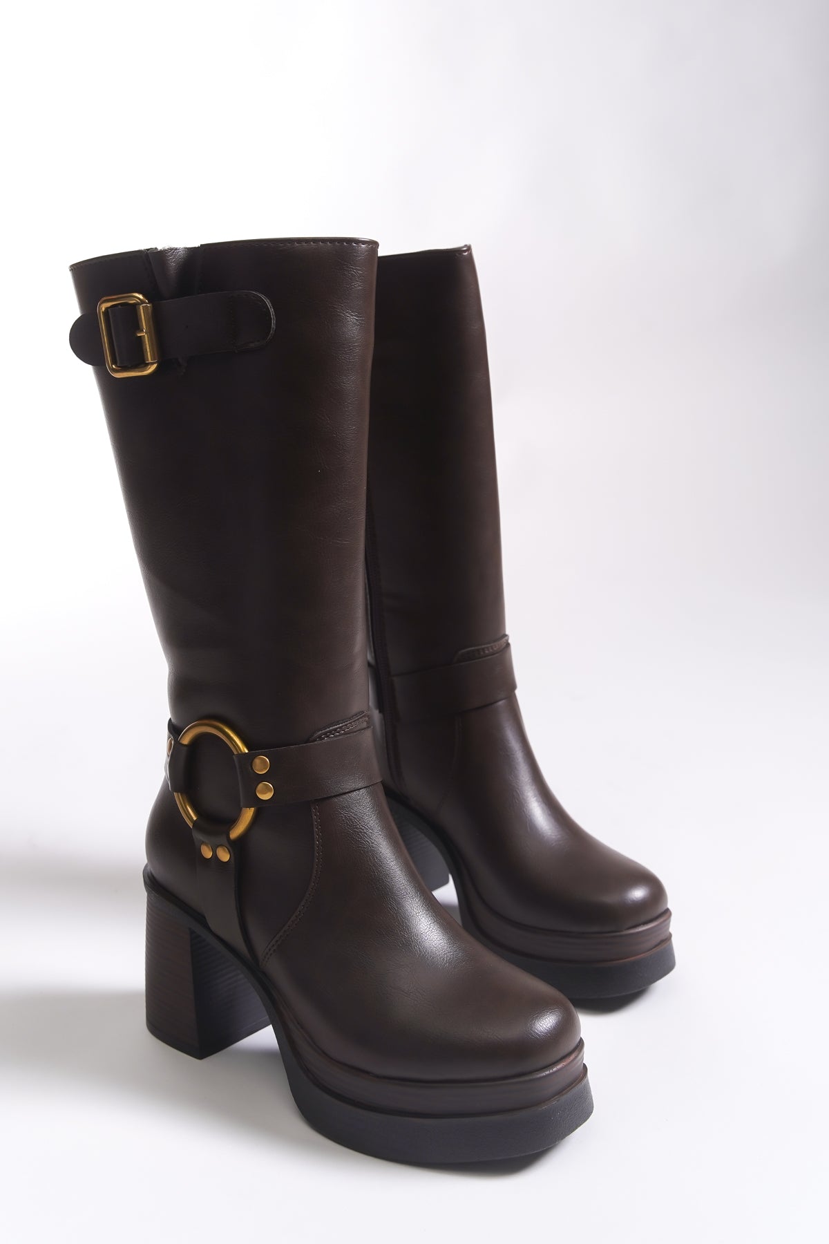 Riccon Iohlartha Kadın Tokalı Topuklu Çizme 00121515