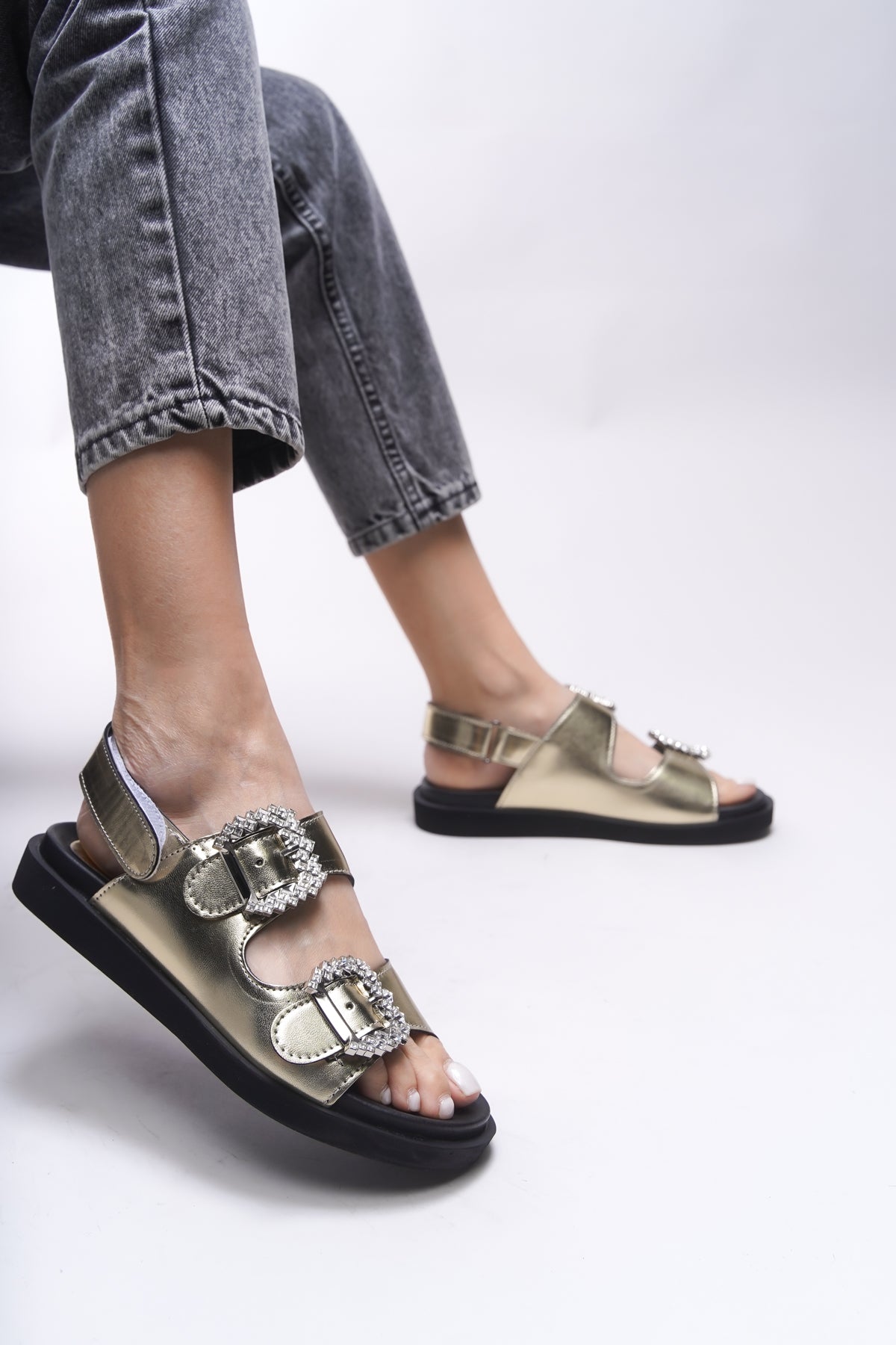 Riccon Magmythe Kadın Çift Tokalı Sandalet 0012347