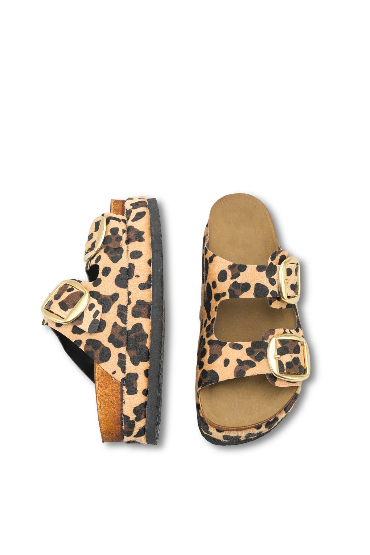 Riccon Kadın Çift Tokalı Terlik 0012701 Leopar