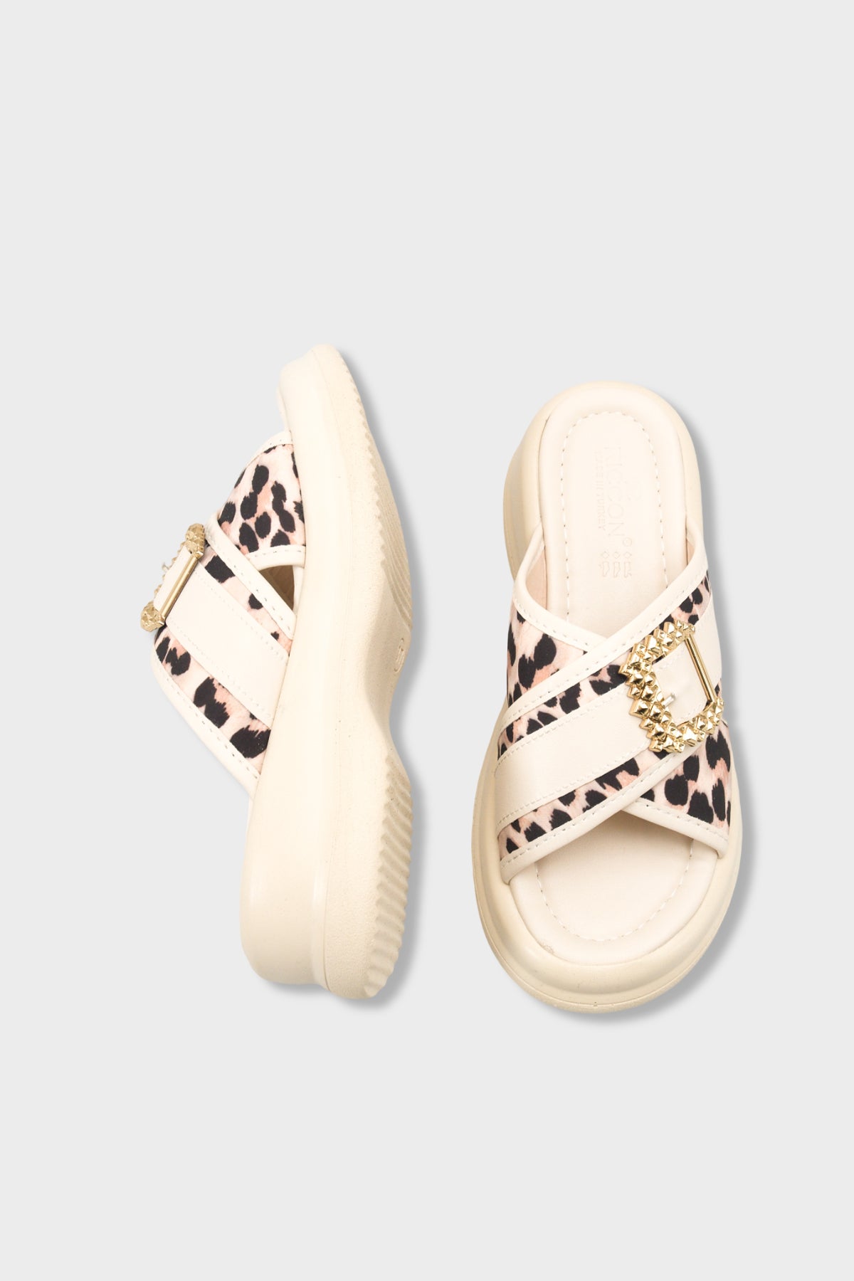 Riccon Kadın Terlik 00121023 Bej Leopar