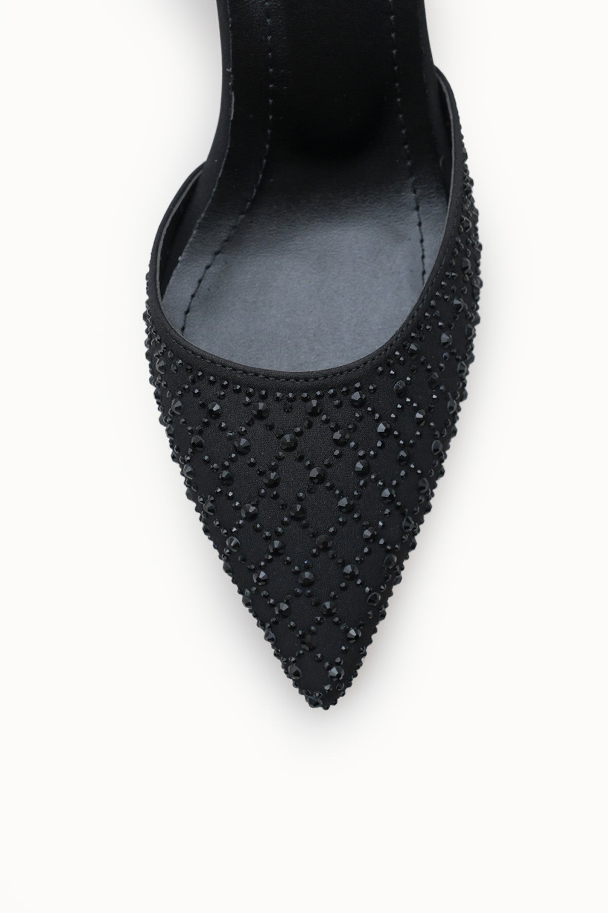 Riccon Kadın Sivri Burunlu Arkası Açık İnce Topuklu Ayakkabı 001207 Siyah Siyah