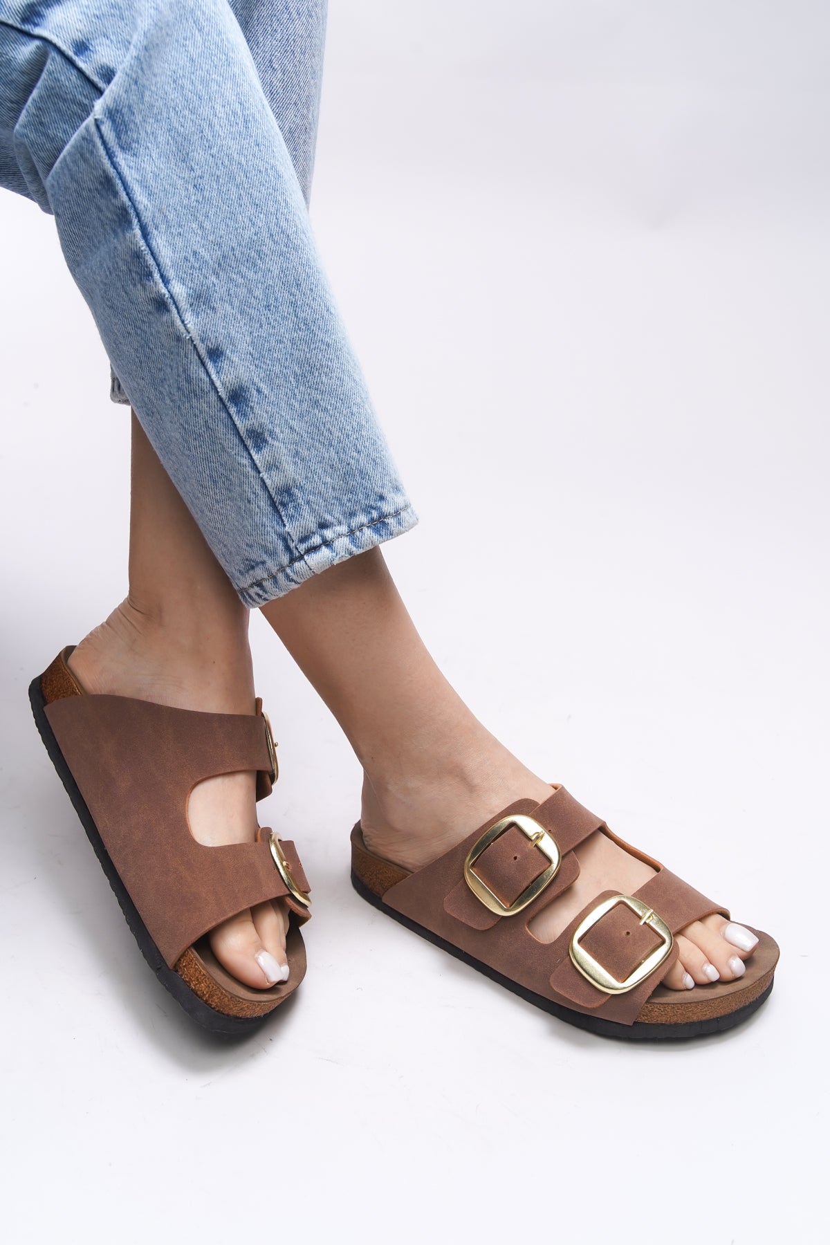 Riccon Vylsula Kadın Çift Tokalı Terlik 0012602