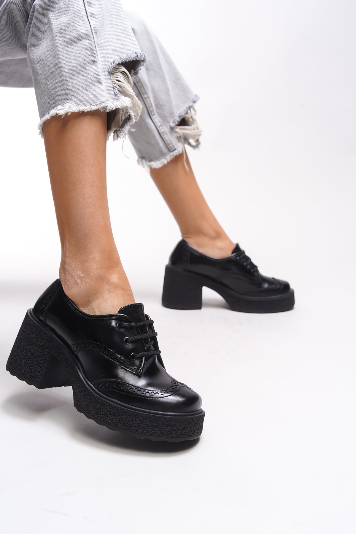 Riccon Ghinziss Kadın Topuklu Bağcıklı Loafer 00121570