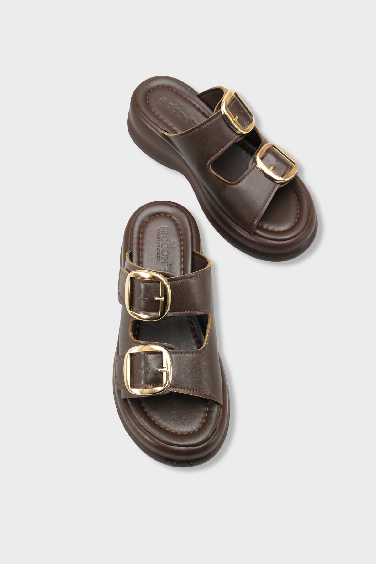 Riccon Tarveidei Kadın Terlik 00121020 Kahverengi