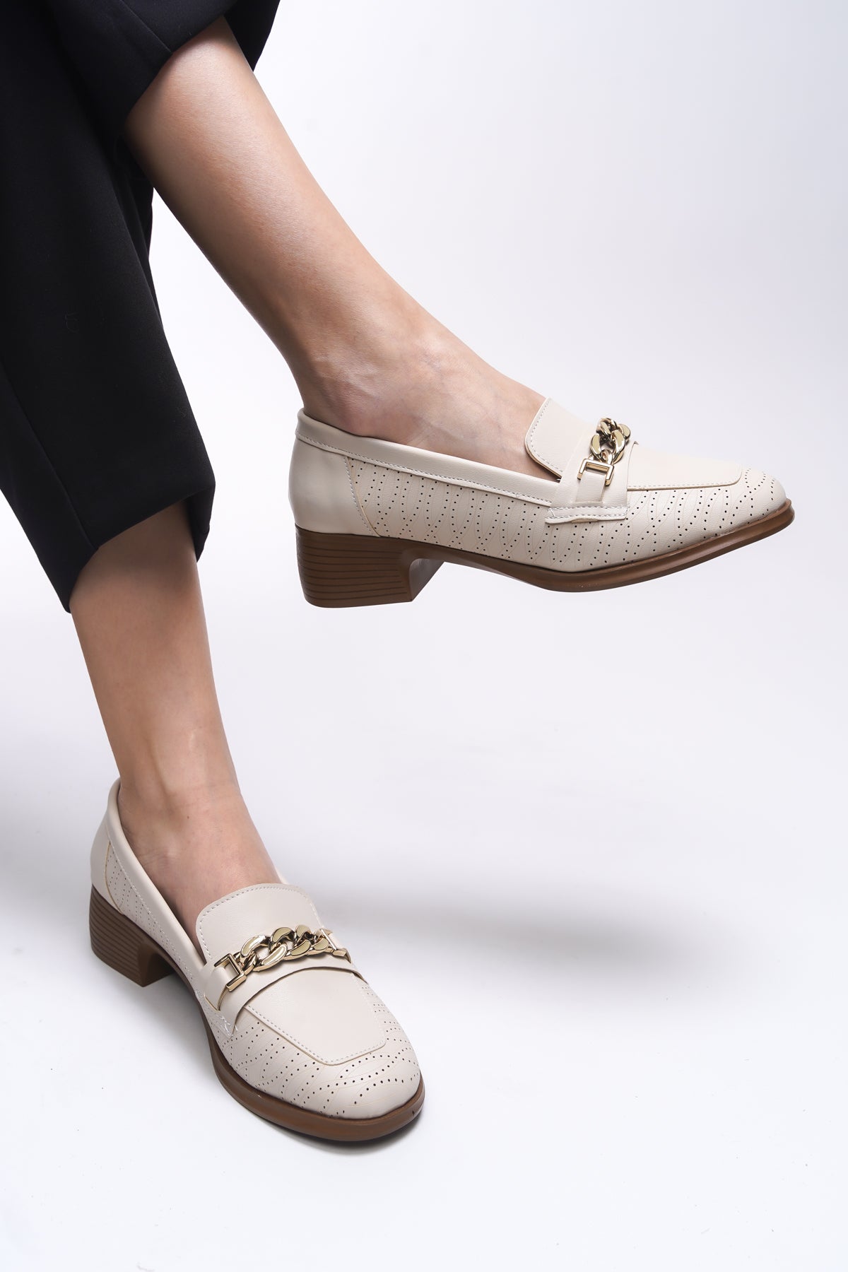 Riccon Evelyrra Kadın Loafer 0012302 Ten Cilt