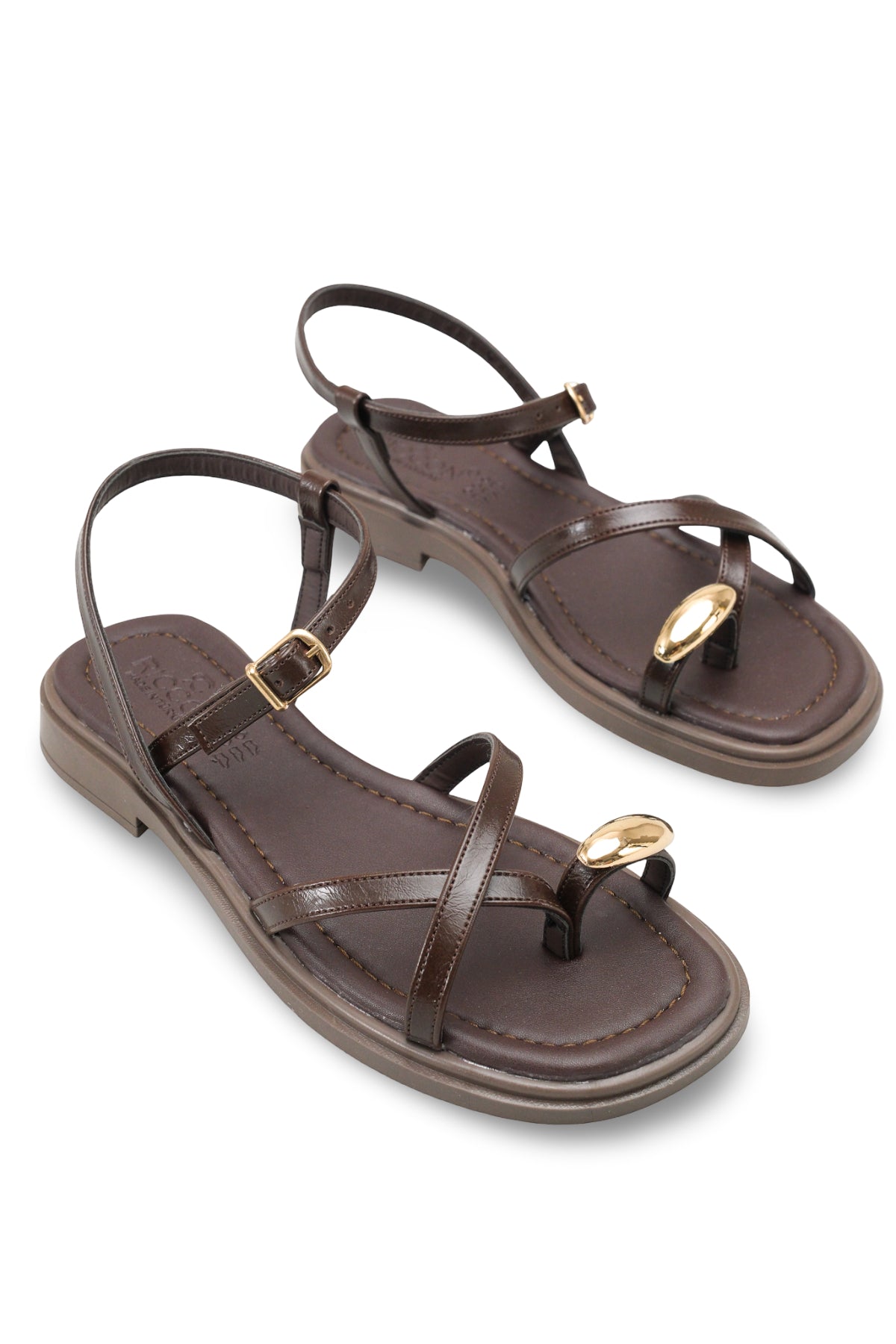 Riccon Kadın Parmak Arası Sandalet 00121006 Kahverengi Rustik