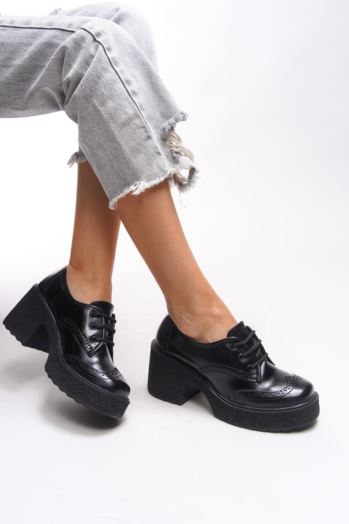 Riccon Ghinziss Kadın Topuklu Bağcıklı Loafer 00121570