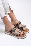 Riccon Tamrithe Kadın Terlik 0012100 Leopar Bej
