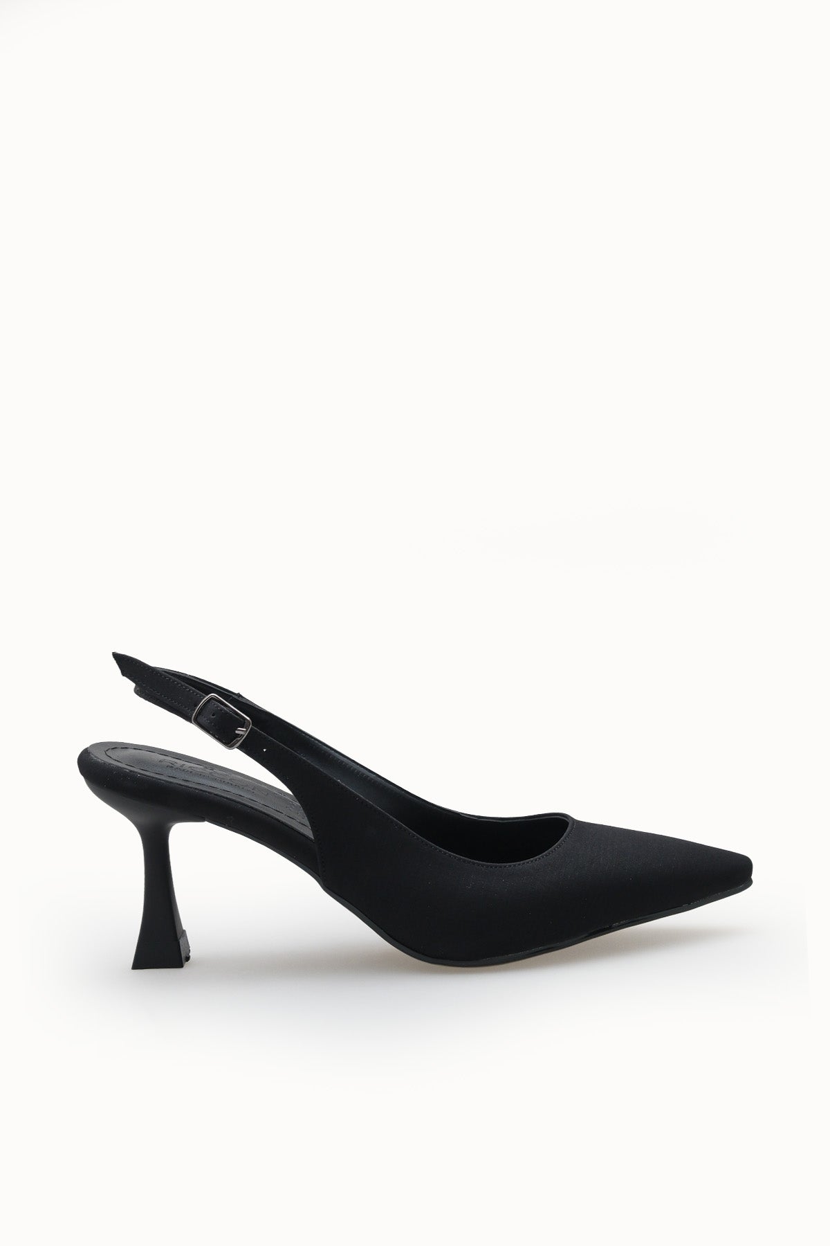 Riccon Kadın Sivri Burunlu Arkası Açık İnce Topuklu Ayakkabı 0012720 Siyah Kroko