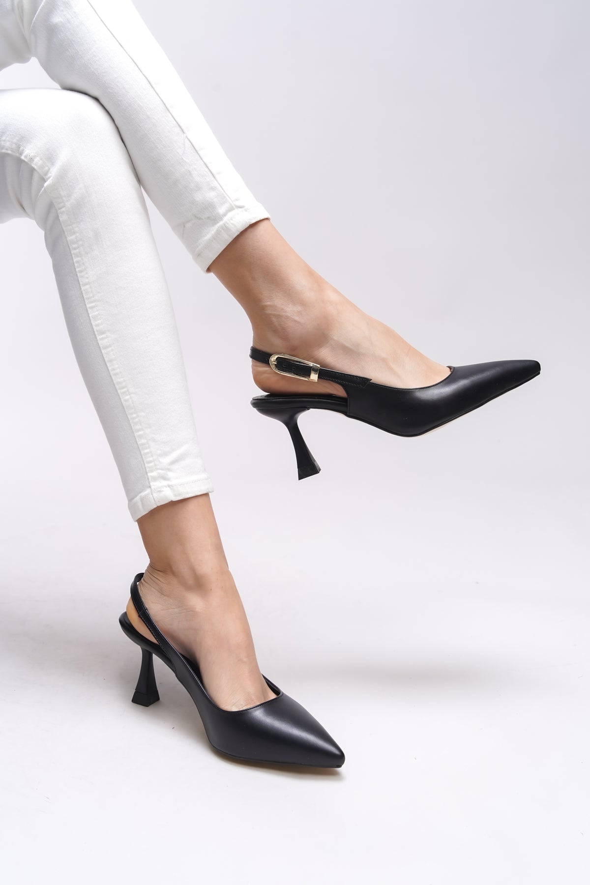 Riccon Ysalaela Kadın Arkası Açık Sivri Burun Stiletto 0012700