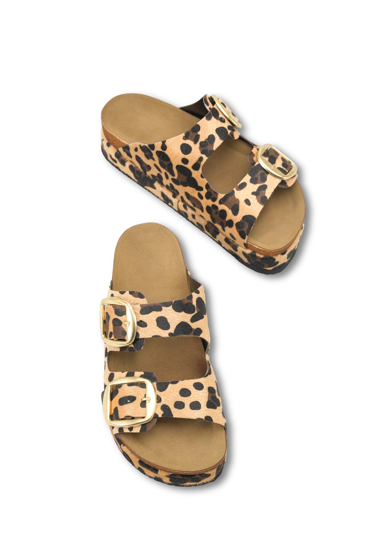 Riccon Kadın Çift Tokalı Terlik 0012701 Leopar