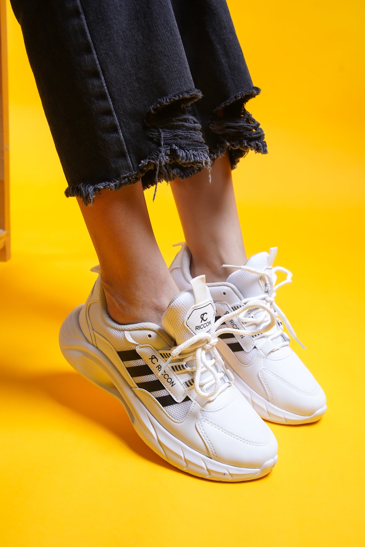Riccon Torrine Unisex Sneaker 001293 Beyaz Siyah