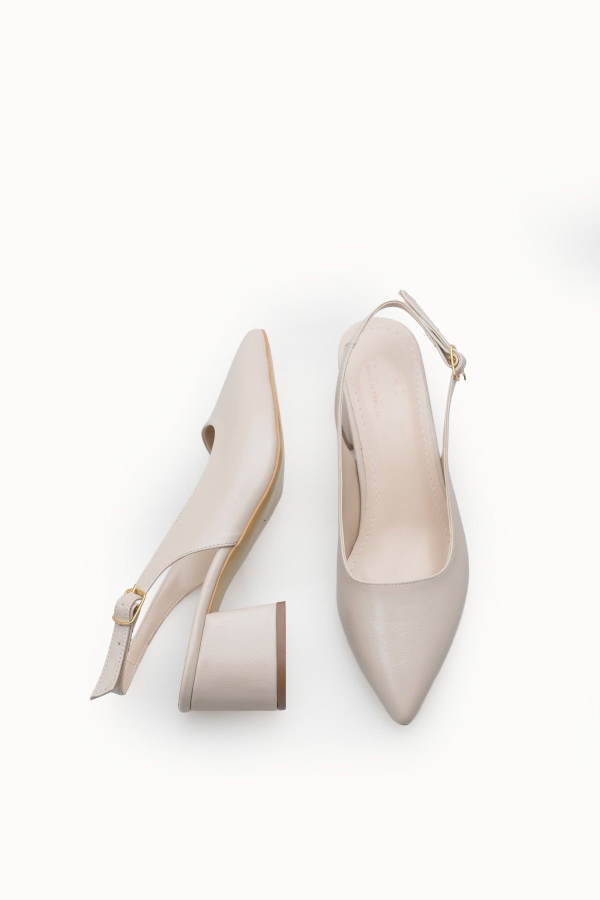 Riccon Kadın Sivri Burunlu Arkası Açık Topuklu Ayakkabı 0012420 Ten Rustik