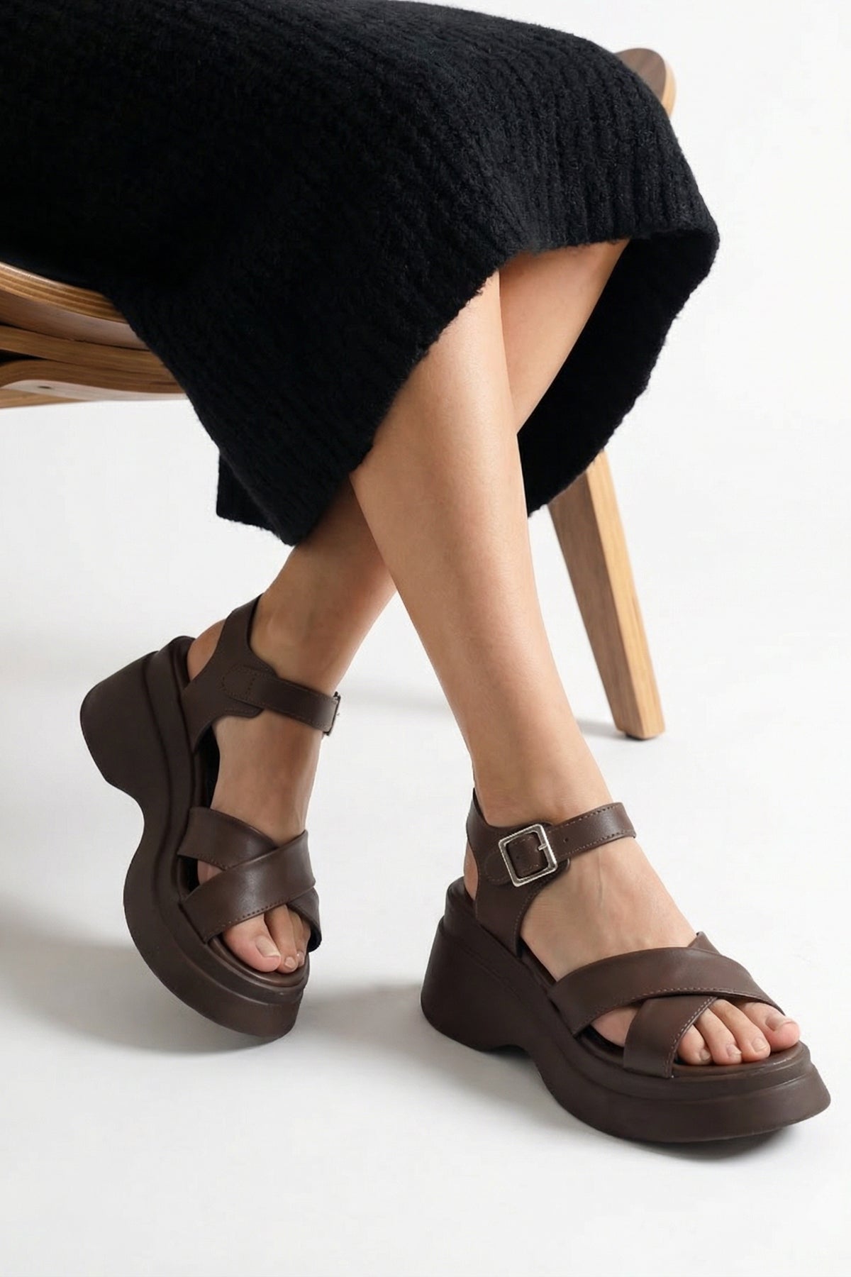 Riccon Elysthara Kadın Sandalet 00129021 Kahverengi