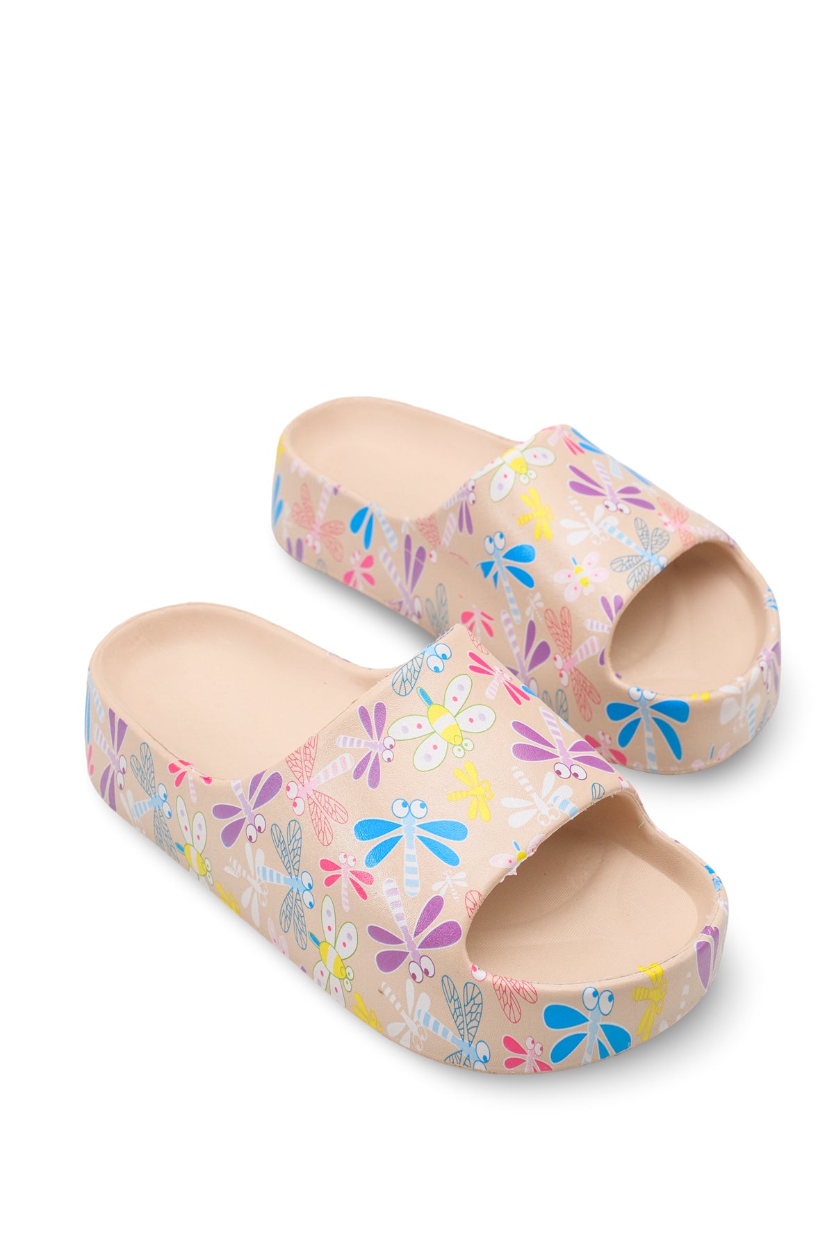 Riccon Elyenshia Kadın Terlik 001215 Bej Kelebekli