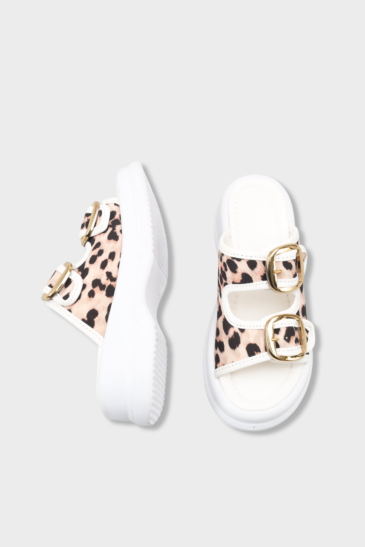 Riccon Tarveidei Kadın Terlik 00121020 Beyaz Leopar