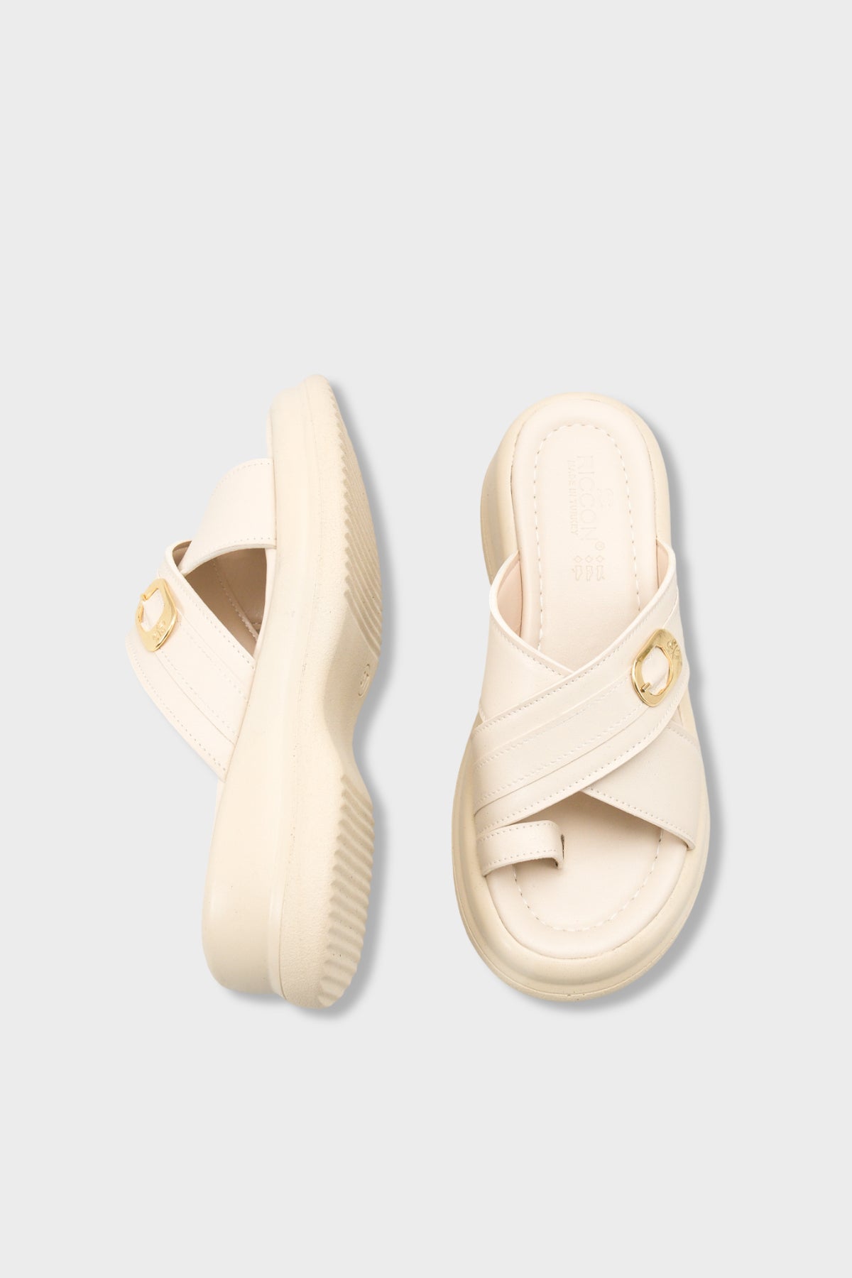 Riccon Kadın Parmak Arası Terlik 00121026 Bej