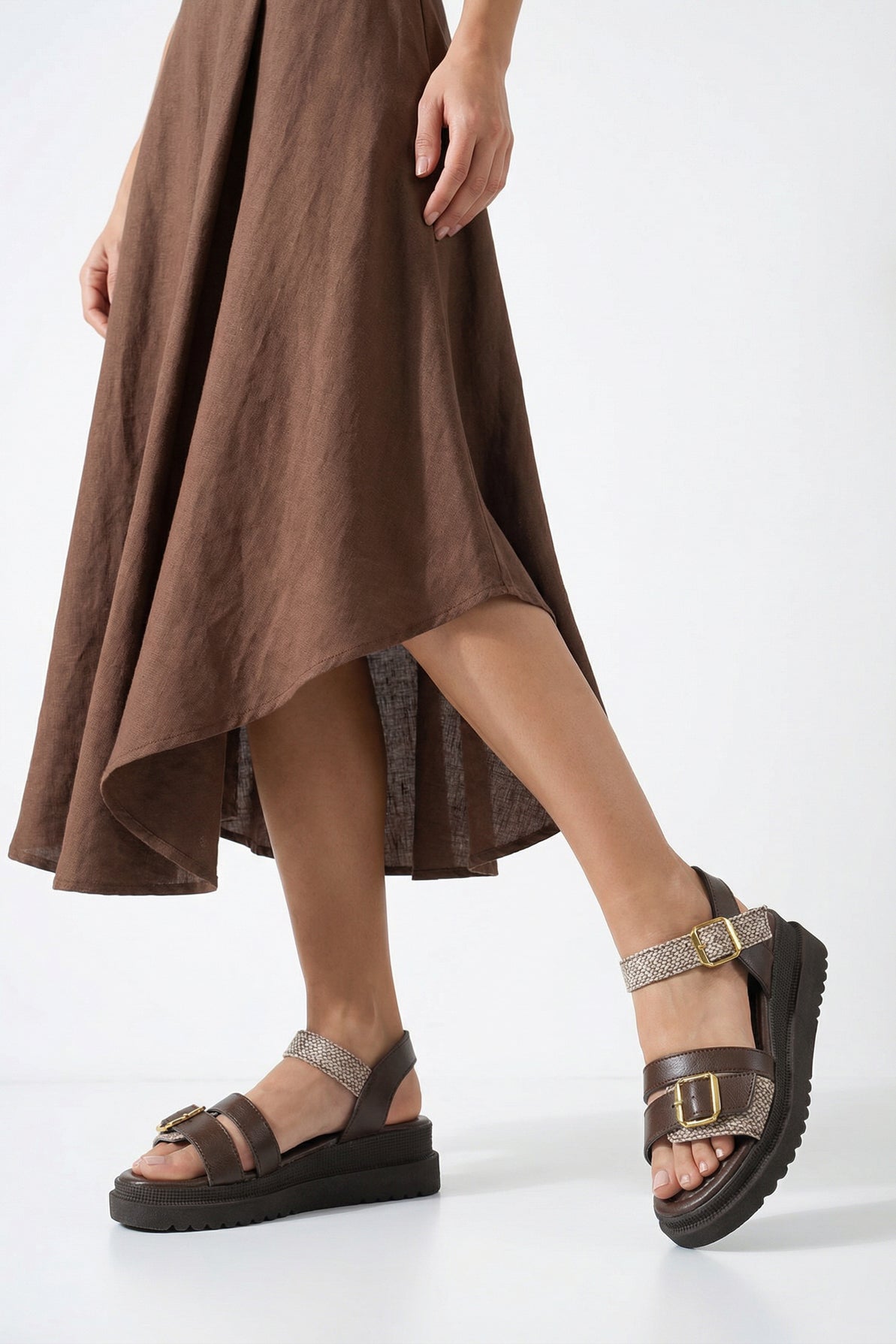 Riccon Kadın Sandalet 0012809 Kahverengi