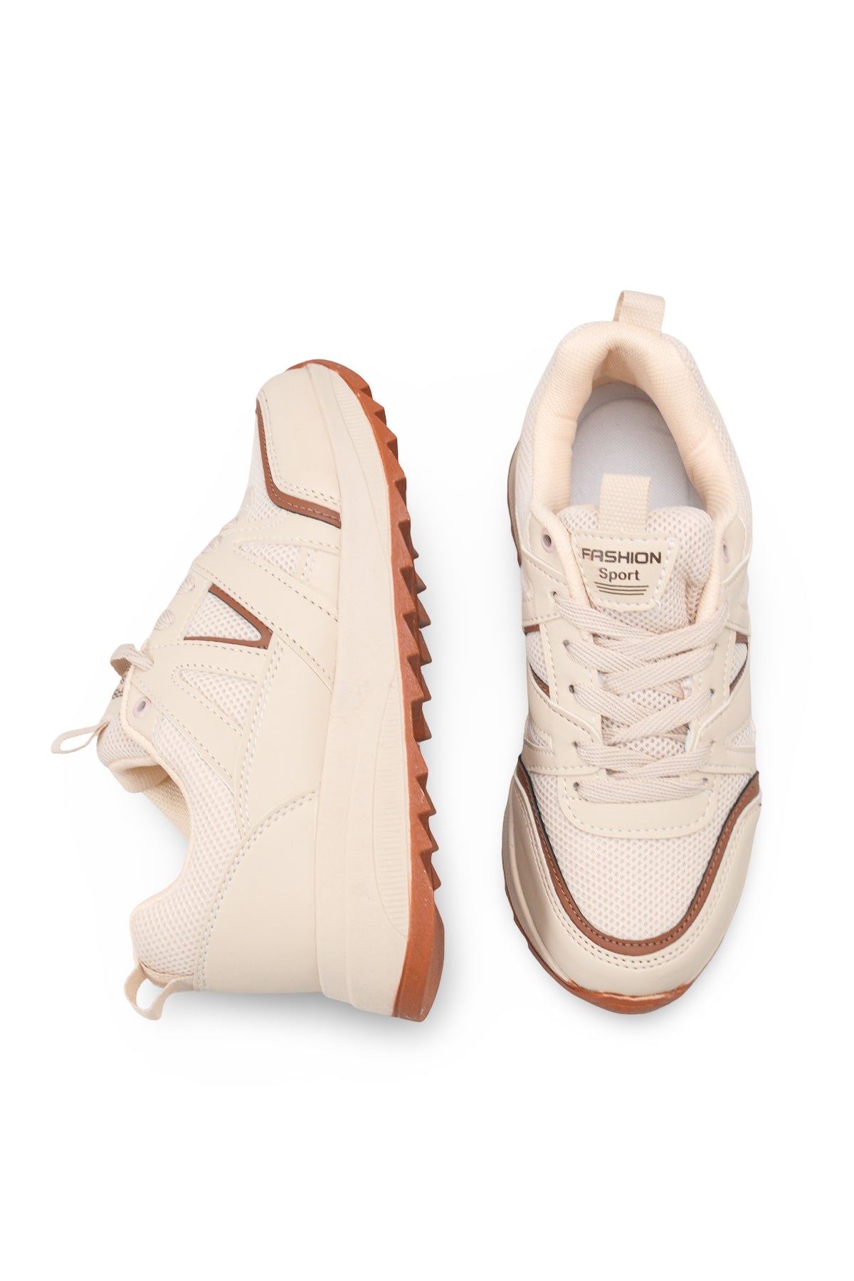 Riccon Vega Diva Kadın Sneaker 001203 Bej Kahverengi