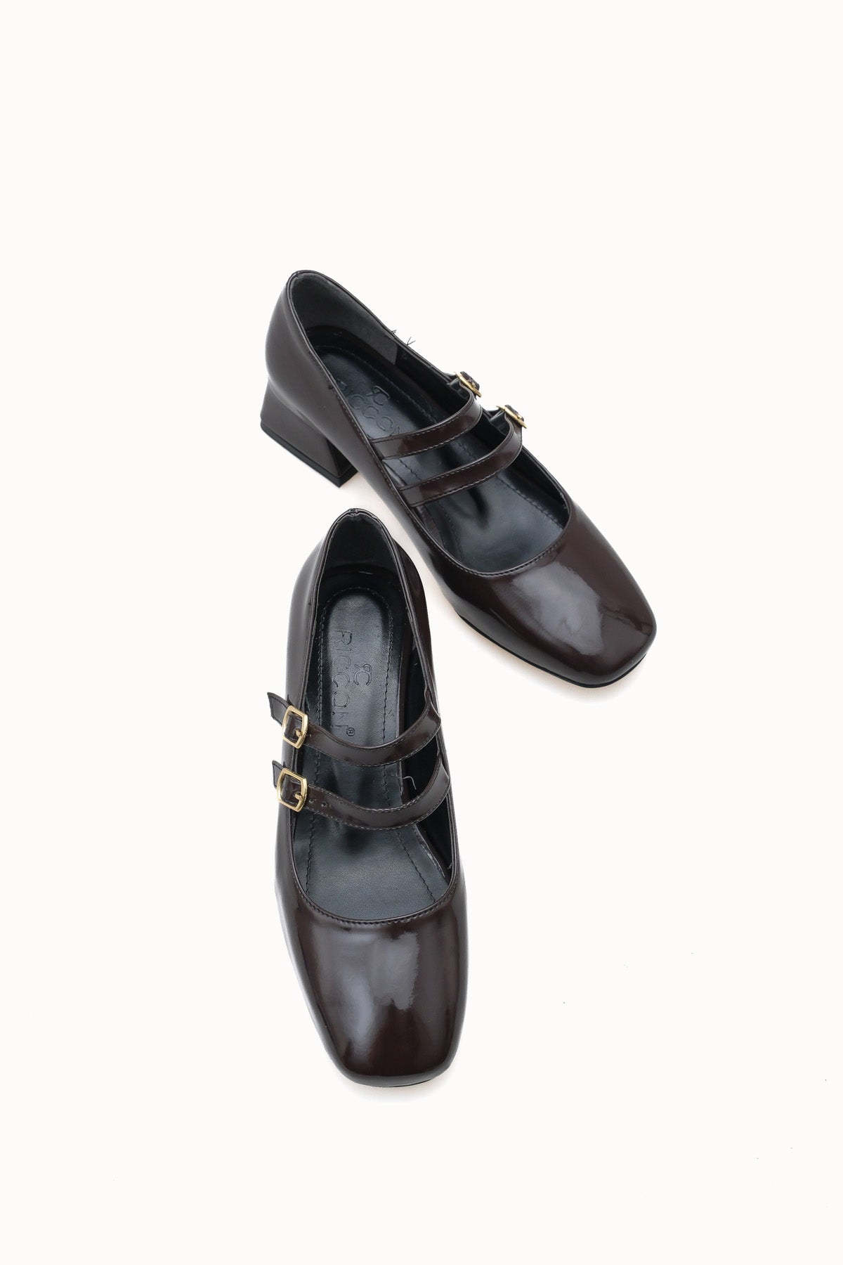 Riccon Iarwarin Kadın Kısa Topuklu Ayakkabı 00125197 Kahverengi Rugan