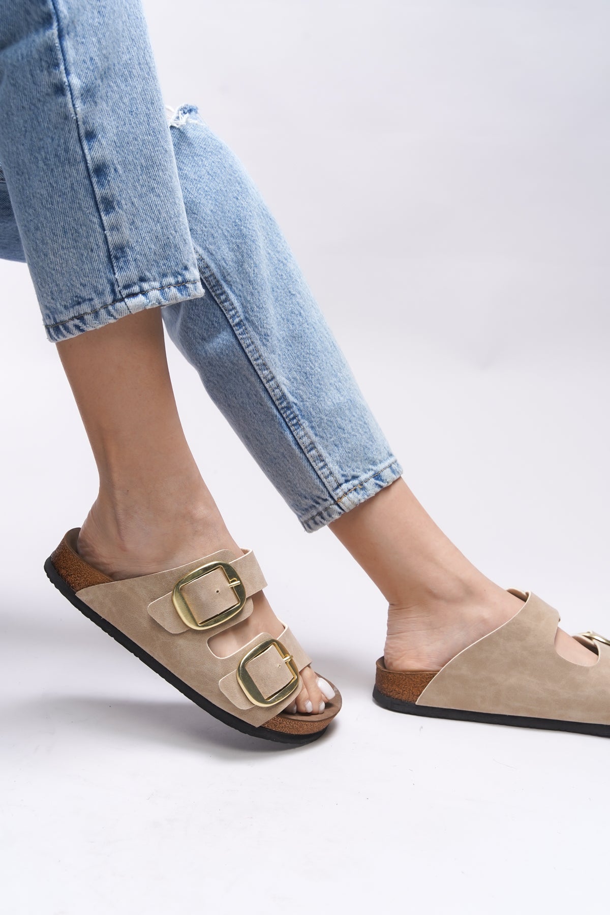 Riccon Vylsula Kadın Çift Tokalı Terlik 0012602