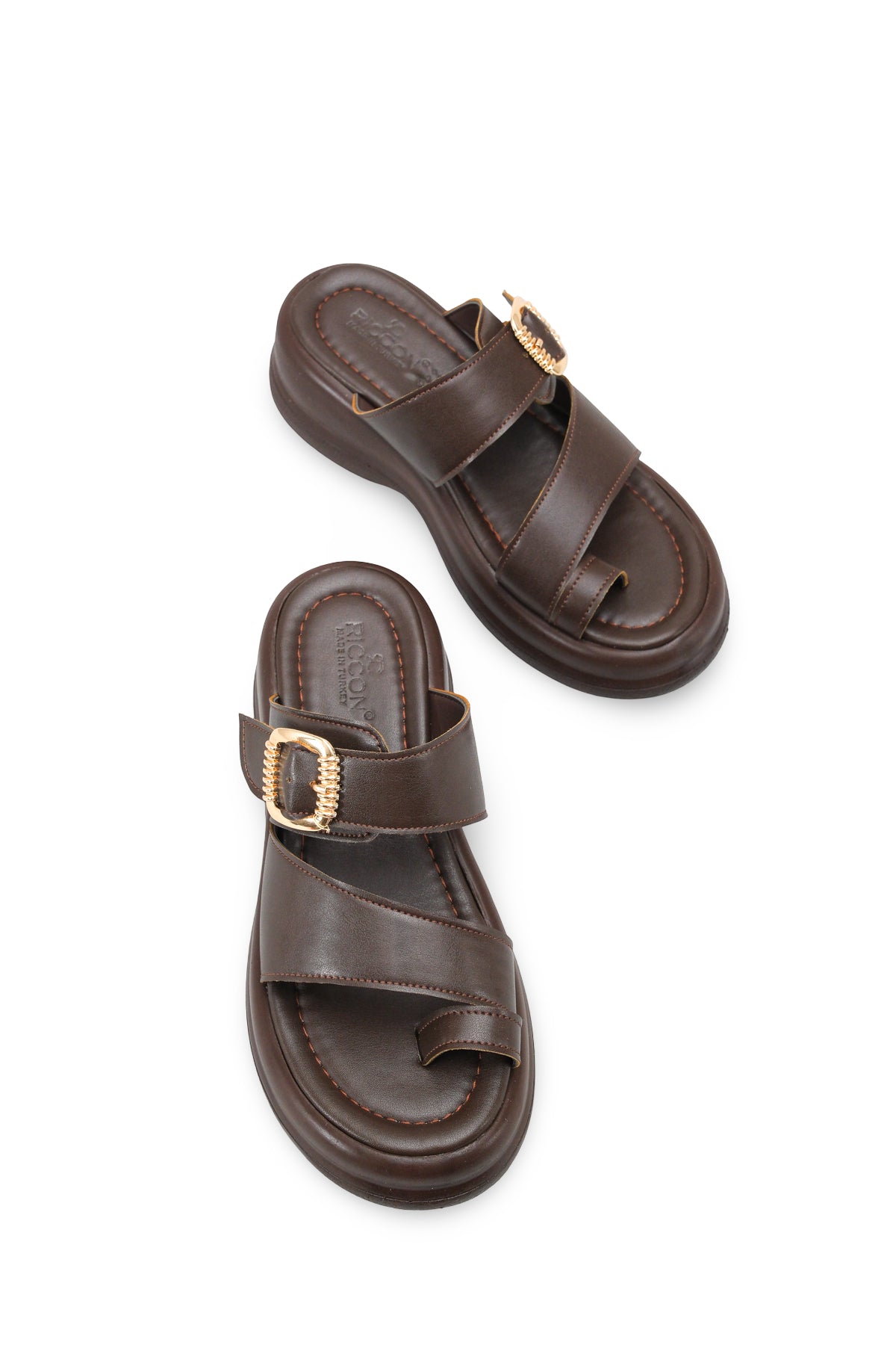 Riccon Kadın Parmak Arası Terlik 00121024 Kahverengi