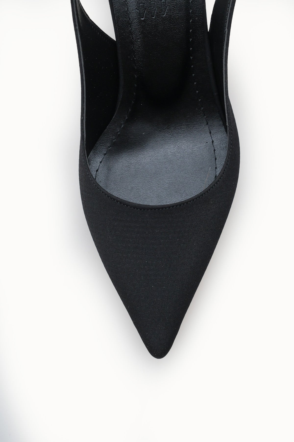 Riccon Kadın Sivri Burunlu Arkası Açık İnce Topuklu Ayakkabı 0012720 Siyah Kroko