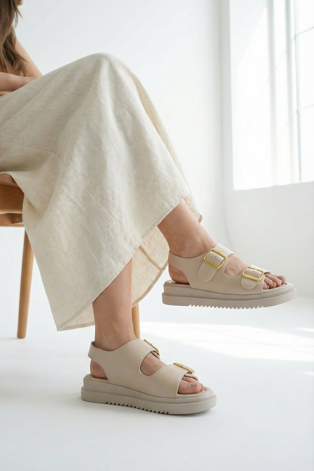 Riccon Kadın Sandalet 00120303 Bej