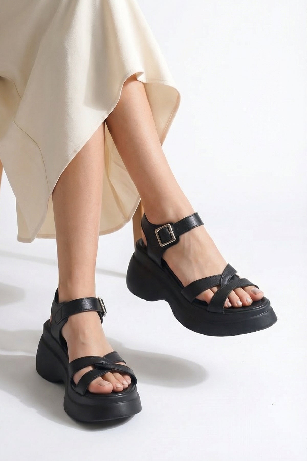 Riccon Kadın Sandalet 0012919 Siyah