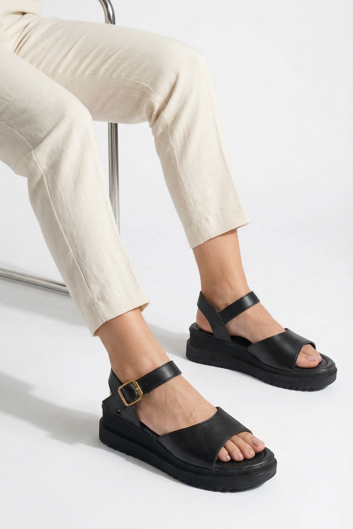 Riccon Kadın Sandalet 0012806 Siyah