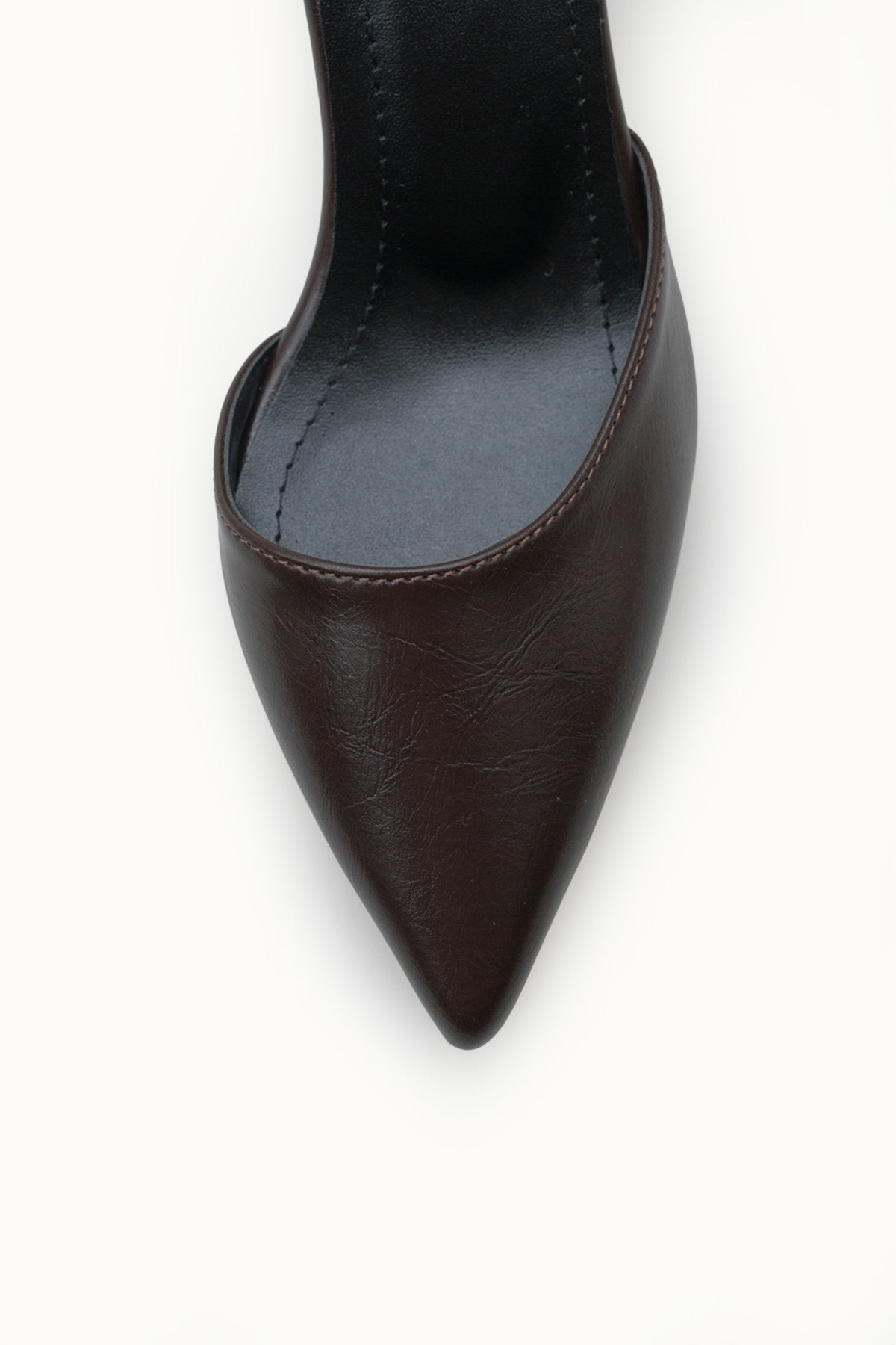 Riccon Kadın Sivri Burunlu Arkası Açık İnce Topuklu Ayakkabı 001206 Kahverengi Rustik