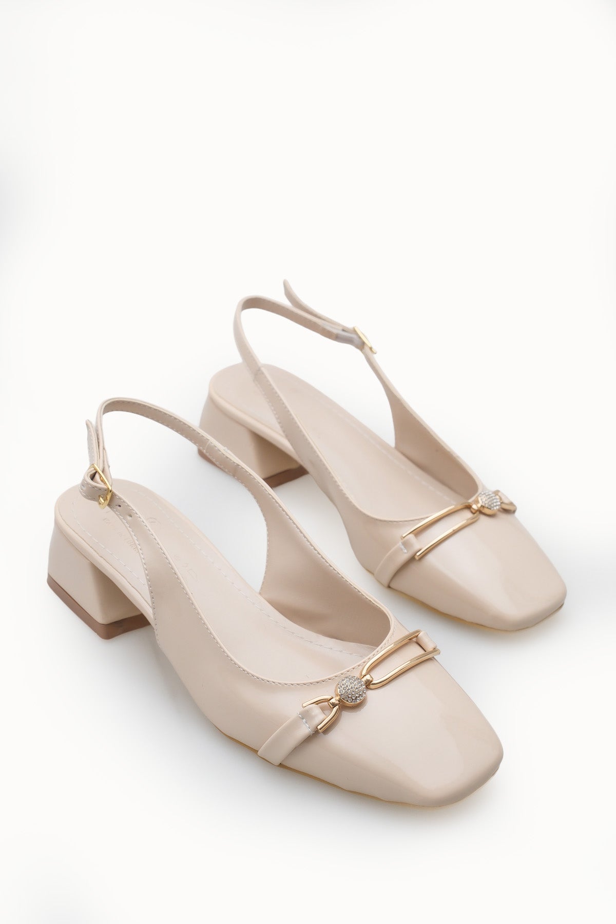 Riccon Kadın Arkası Açık Topuklu Ayakkabı 00121002 Ten Rugan