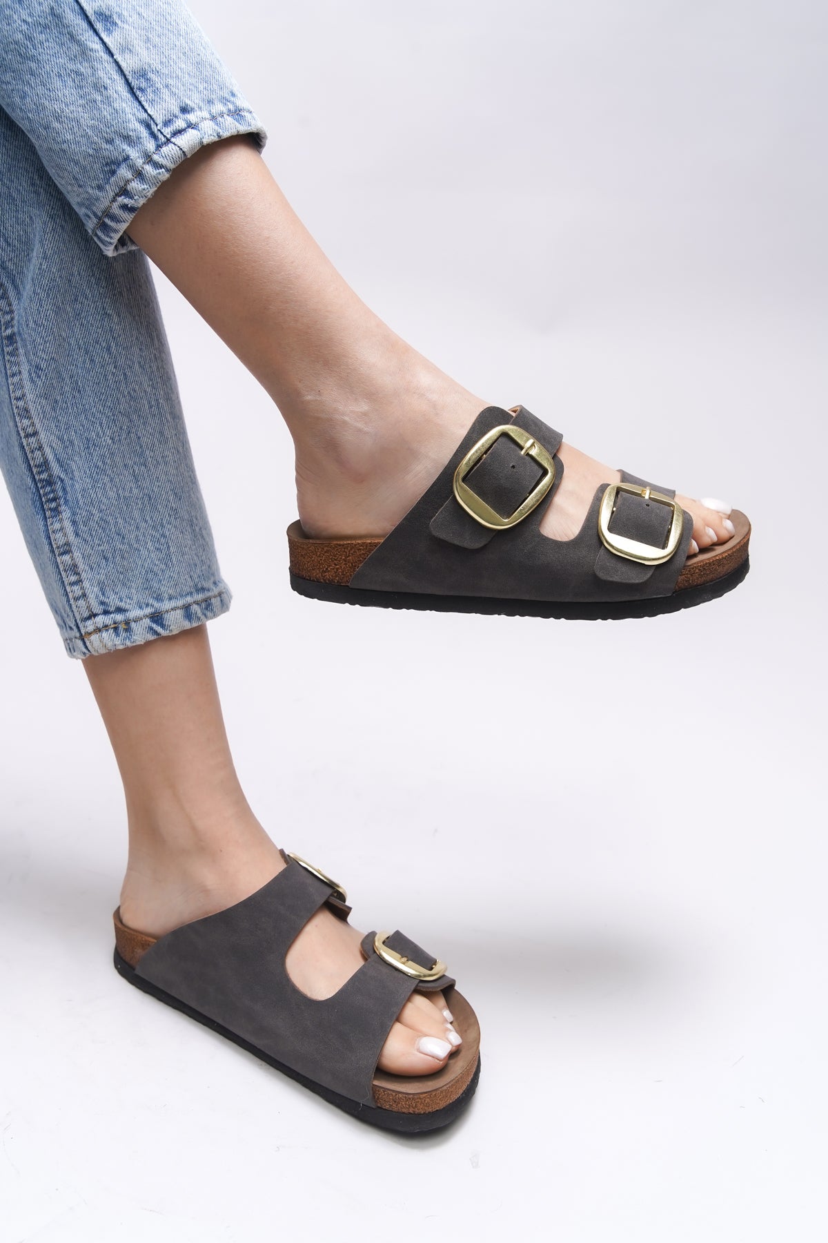 Riccon Vylsula Kadın Çift Tokalı Terlik 0012602