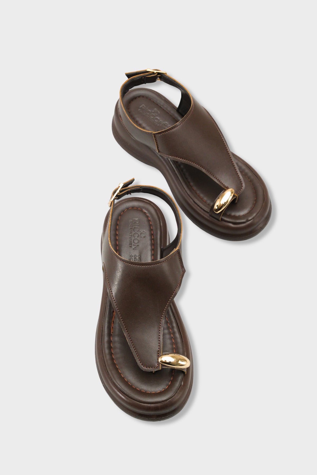 Riccon Kadın Parmak Arası Sandalet 00121060 Kahverengi