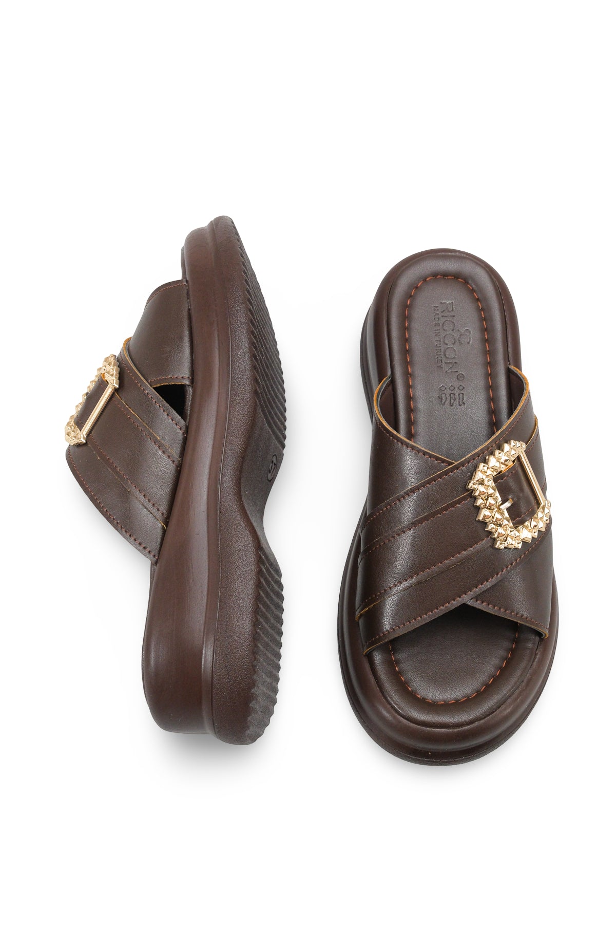 Riccon Kadın Terlik 00121023 Kahverengi