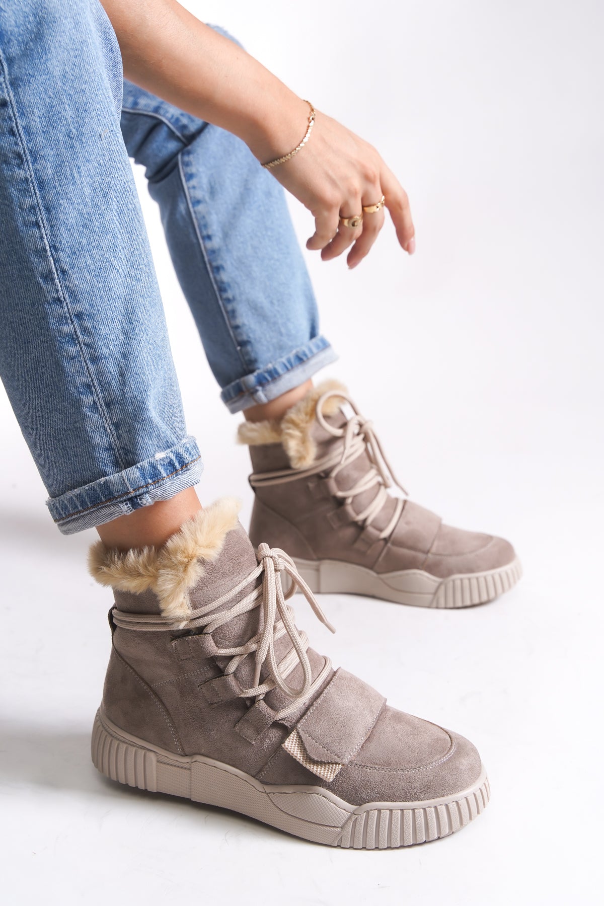 Riccon Pyriseth Kadın İçi Kürklü Sneaker Bot 0012711