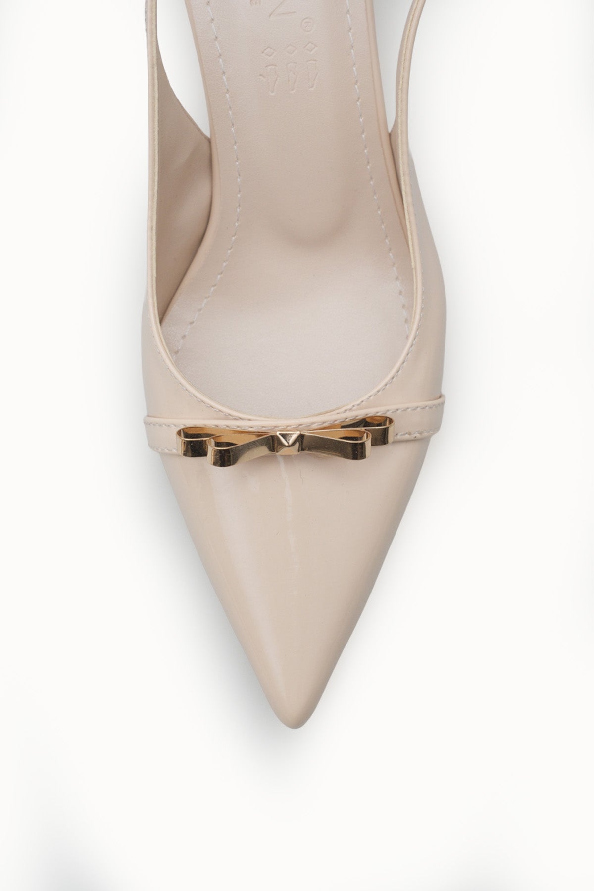 Riccon Kadın Sivri Burunlu Arkası Açık İnce Topuklu Ayakkabı 0012205 Ten Rugan