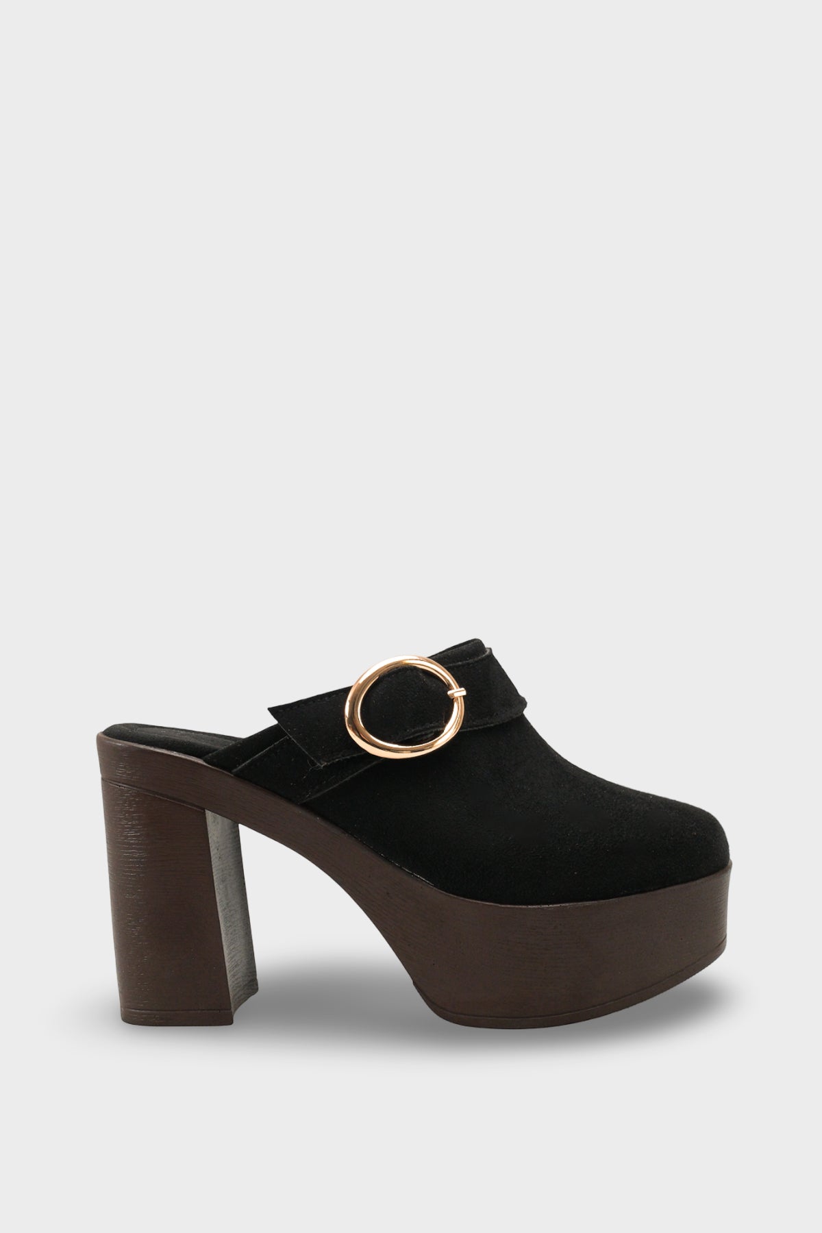 Riccon Kadın Topuklu Terlik 0012779 Siyah Süet