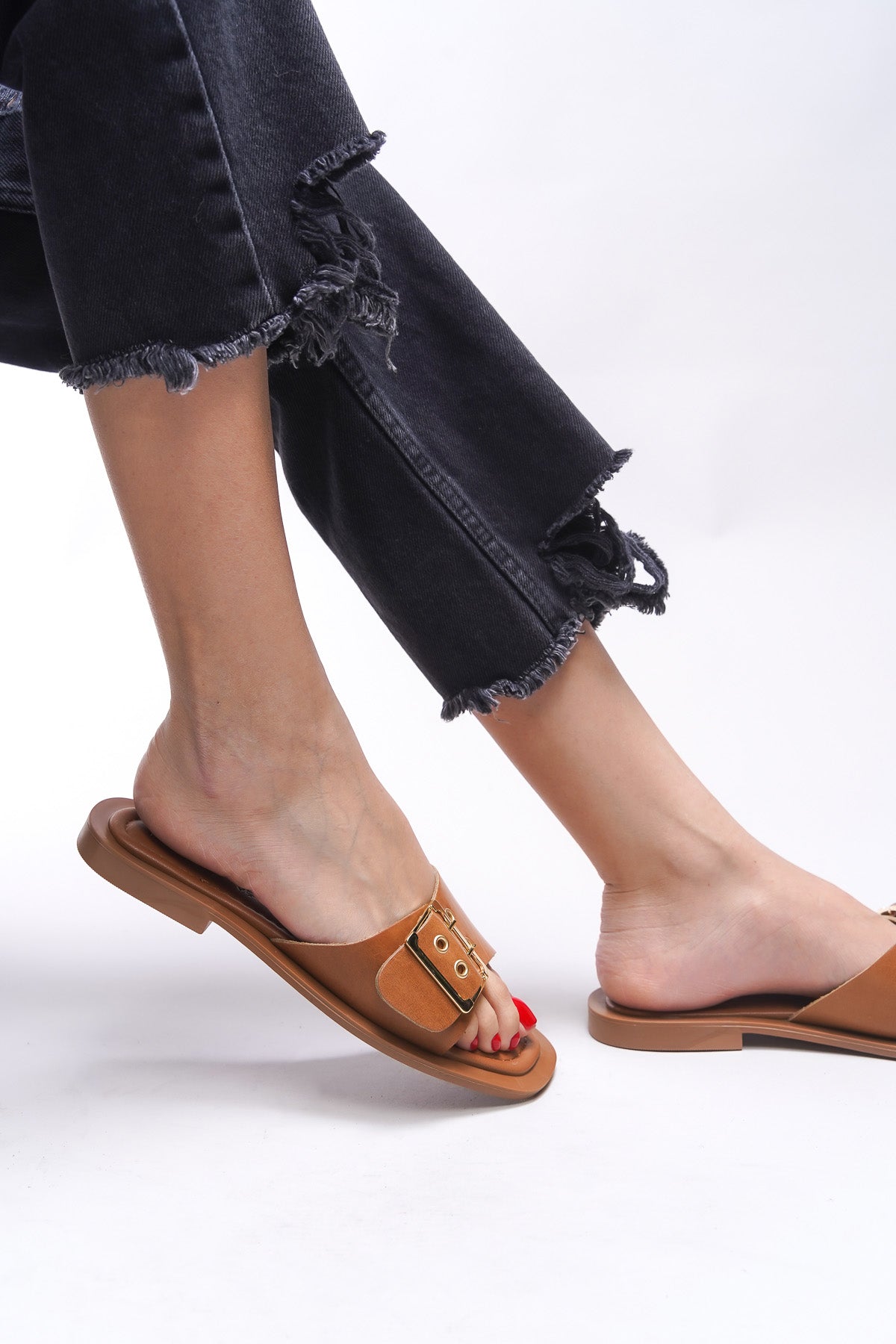 Riccon Brenthaela Kadın Hakiki Deri Terlik 00120764