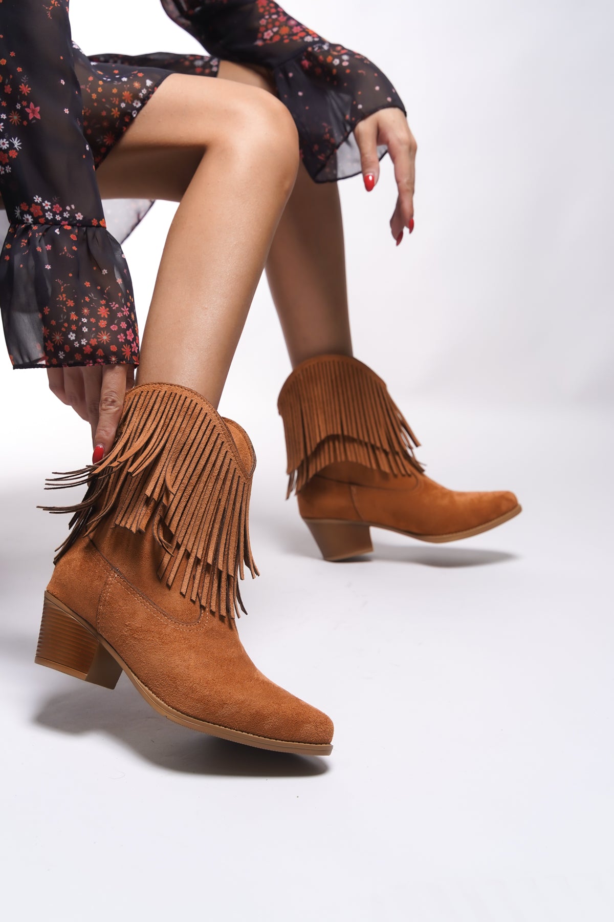 Riccon Wrioviah Kadın Püsküllü Western Bot 0012710